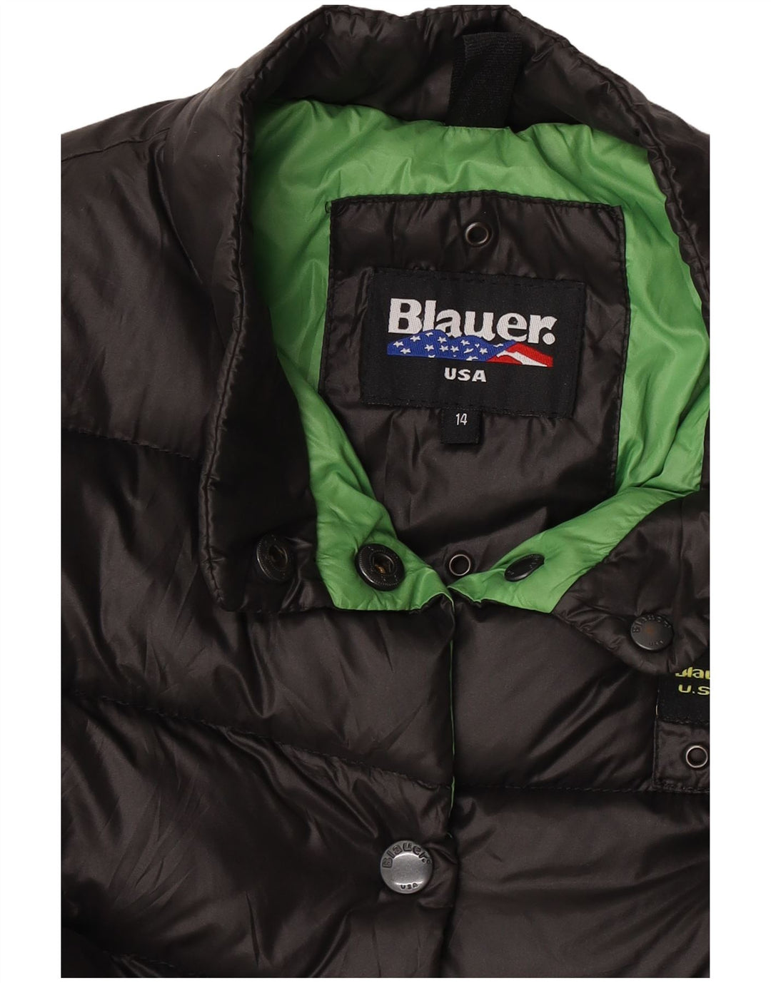 Blauer Crop Wattierte Jacke für Mädchen, 13–14 Jahre, Schwarz