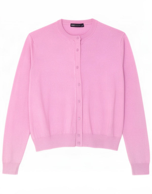 Marks & Spencer Damen Crop Cardigan Pullover UK 18 XL Rosa Viskose