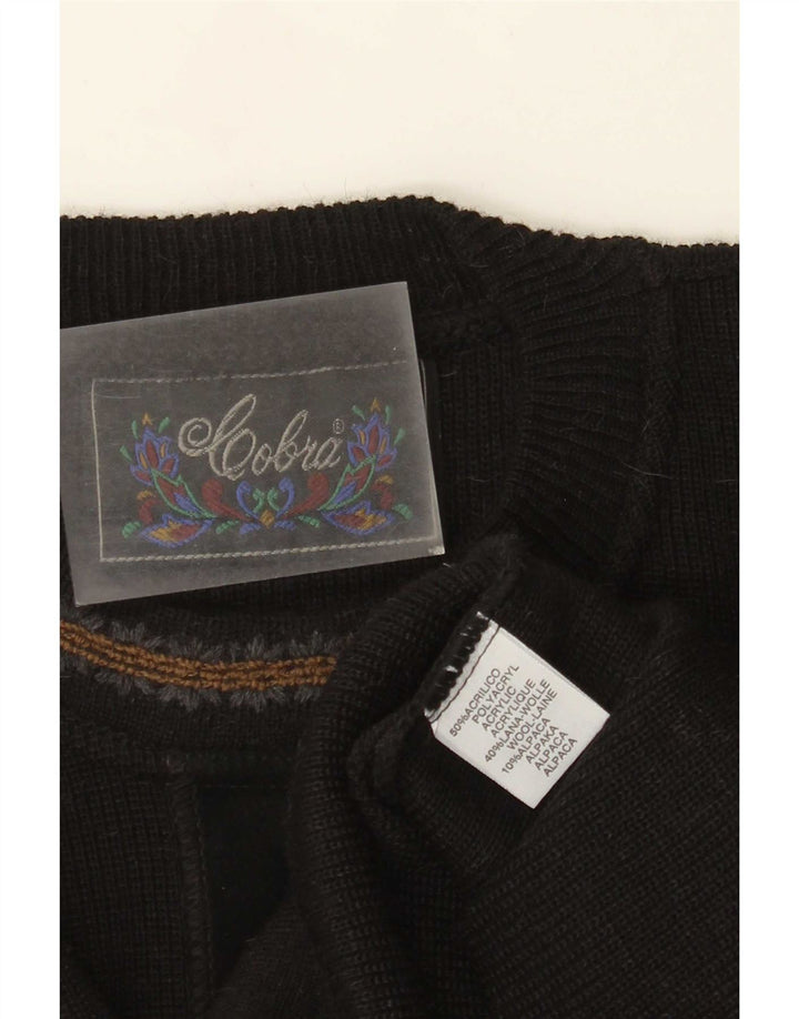 Cobra Herren-Pullover mit Rundhalsausschnitt, Größe 52, großes schwarzes Acryl