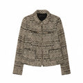 Zara Damen-Blazer mit durchgehendem Reißverschluss, Gr. 10, klein, grau gefleckt