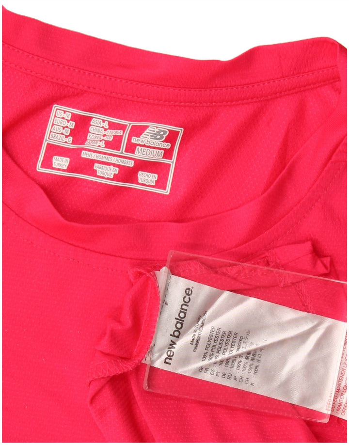 New Balance Damen Grafik-T-Shirt-Oberteil UK 14 Mittelrosa Polyester