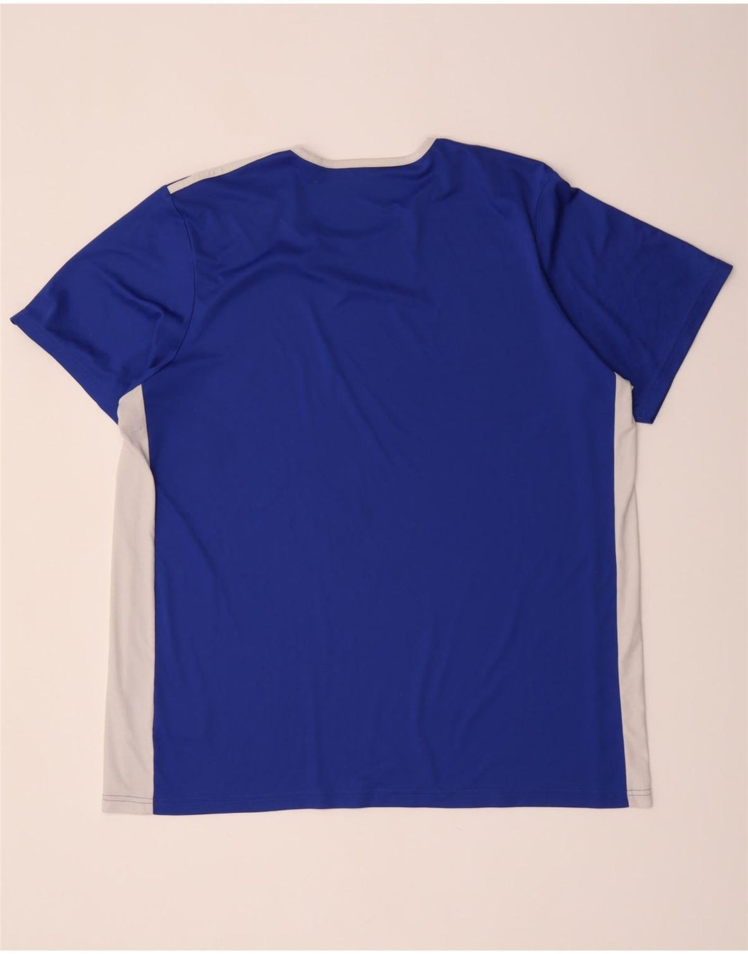 Adidas Herren Climalite T-Shirt Top 2XL Blau Colourblock Polyester