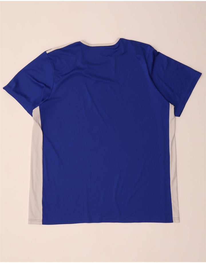 Adidas Herren Climalite T-Shirt Top 2XL Blau Colourblock Polyester