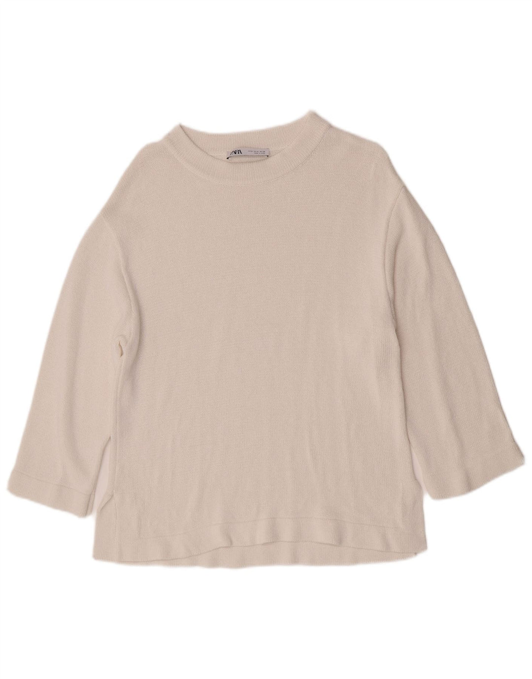 Zara Damen-Pullover mit U-Boot-Ausschnitt, Gr. 14, Mittelweiß