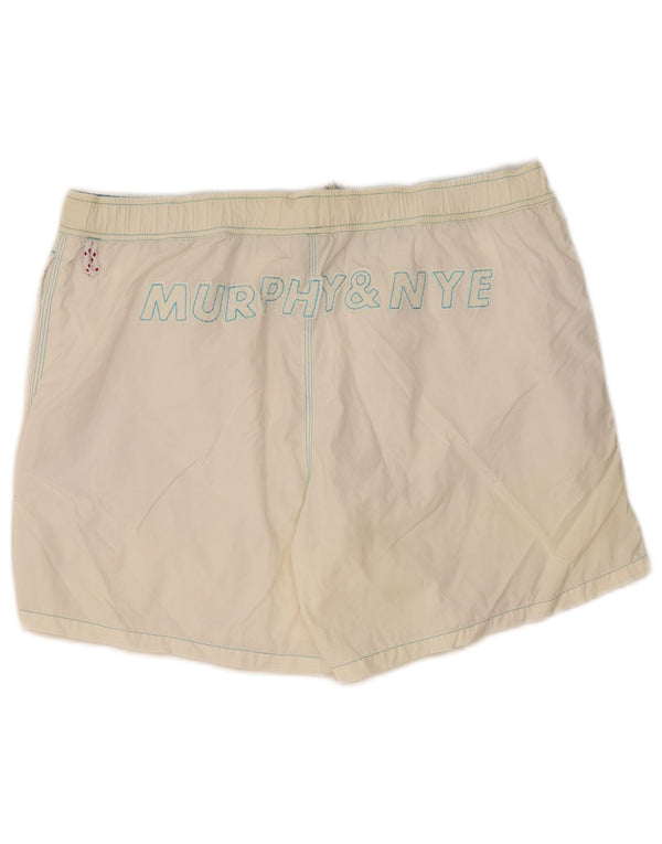 Murphy & Nye Herren Graphic Badeshorts XL Weiß Polyamid