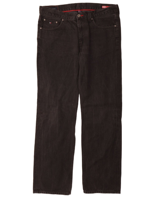 Tommy Hilfiger Herren Madison Straight Jeans W36 L34 Schwarze Baumwolle