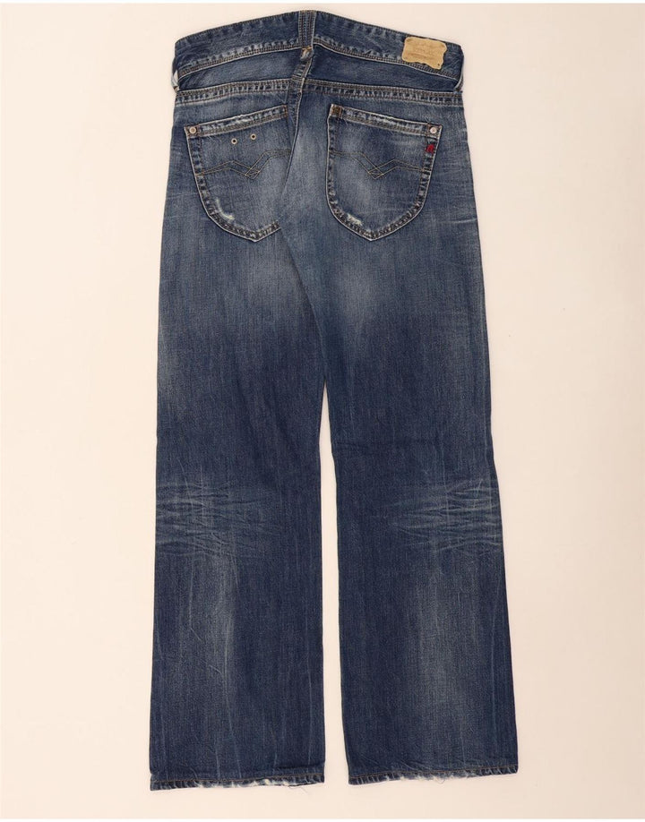 REPLAY Damen Jeans mit weitem Bein W32 L31 Blau