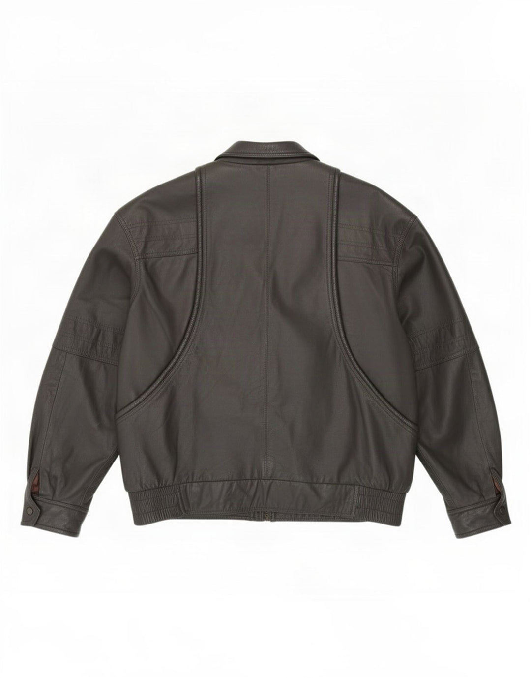 Jeffrey Brownleader Herren Lederjacke UK 40 Large Grau