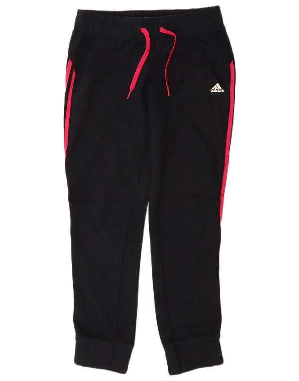 ADIDAS Damen Trainingshose Jogger UK 12/14 Mittelschwarze Baumwolle