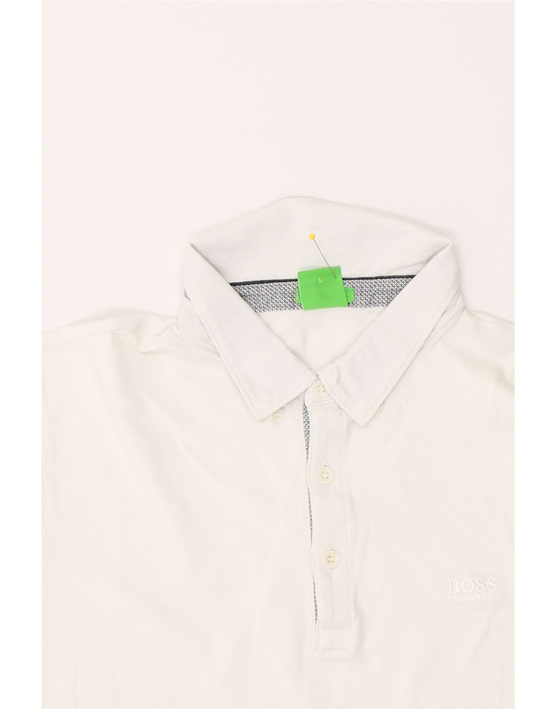 HUGO BOSS Herren Poloshirt mit normaler Passform, Größe L, Weiß