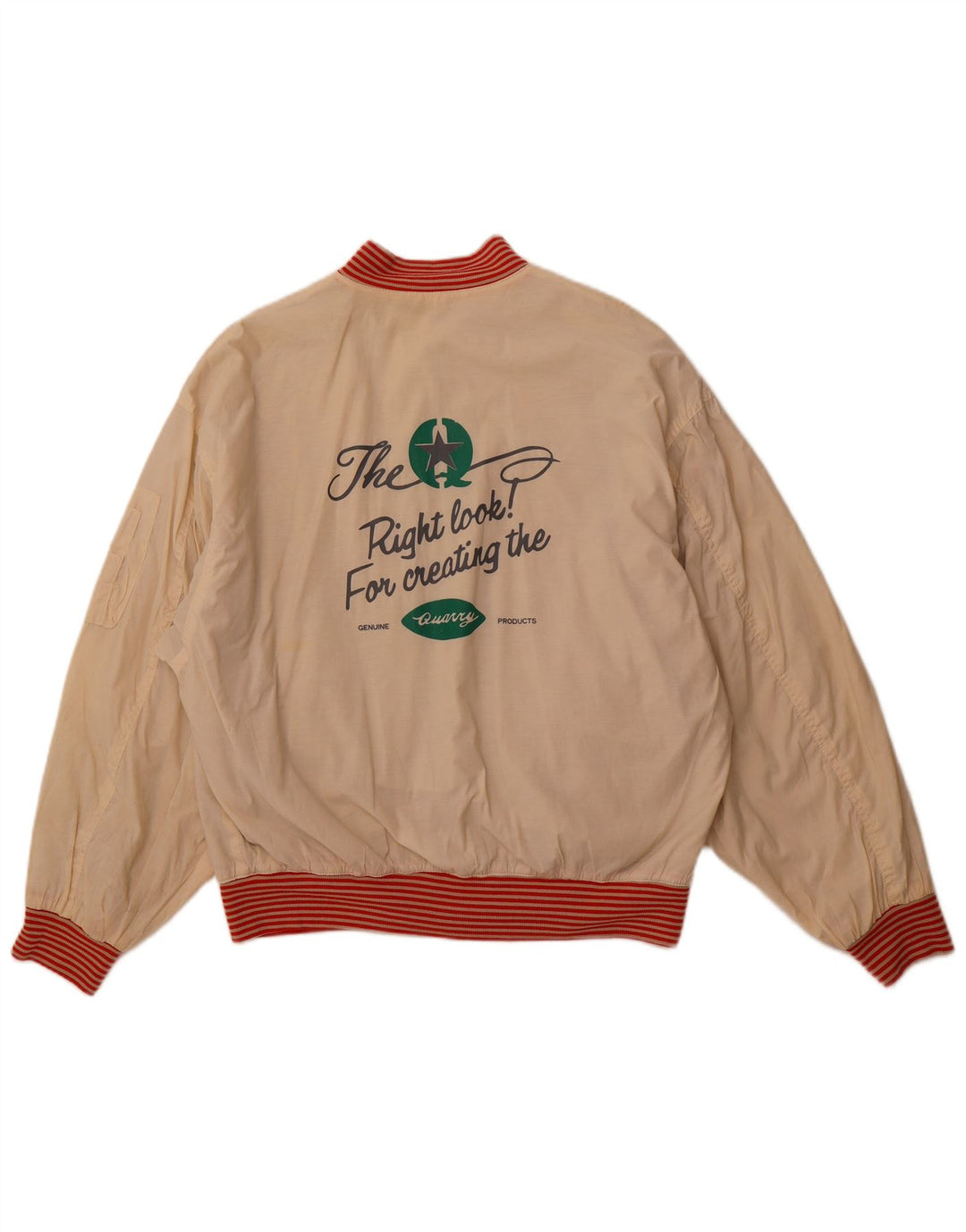 QUARRY Herren Graphic Reversible Jacke UK 42 XL Off White Cotton