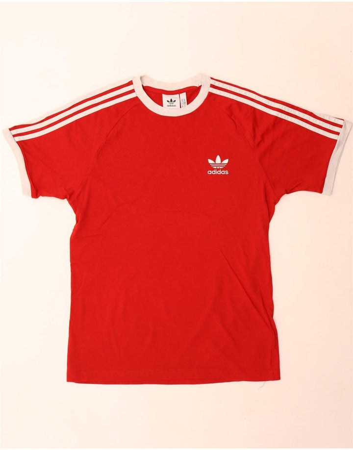 Adidas Herren T-Shirt Top Mittelrote Baumwolle