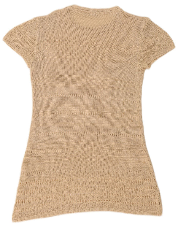 Kurzärmliges, übergroßes Pulloverkleid von Zara für Damen, Gr. 10, Small, Beige, Acryl