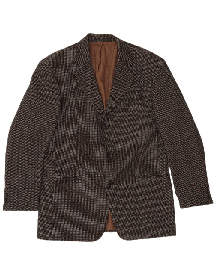 Hugo Boss Herren-Blazer mit 3 Knöpfen, EU 50, große braun gefleckte Wolle