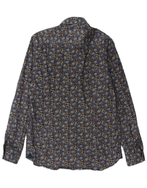 CARRERA Herrenhemd aus mittelvioletter Baumwolle mit Blumenmuster