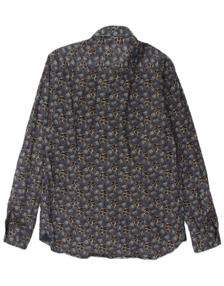 CARRERA Herrenhemd aus mittelvioletter Baumwolle mit Blumenmuster