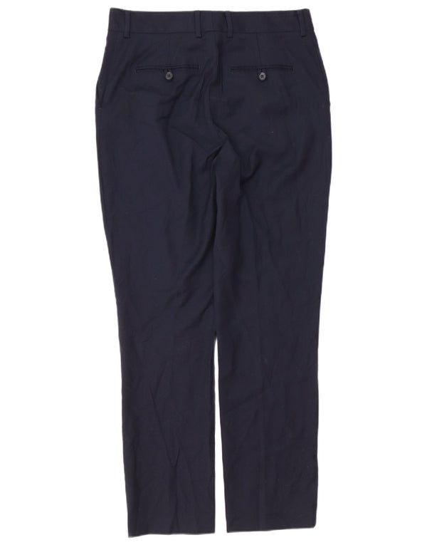 Reiss Damen Tapered Casual Hose UK 10 Small W30 L28 Marineblaue Wolle