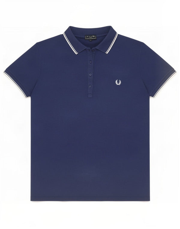 Fred Perry Damen Poloshirt UK 20 2XL Marineblau Baumwolle