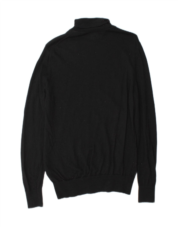 John Lewis Herren-Pullover mit Rollkragen, mittelschwarze Wolle