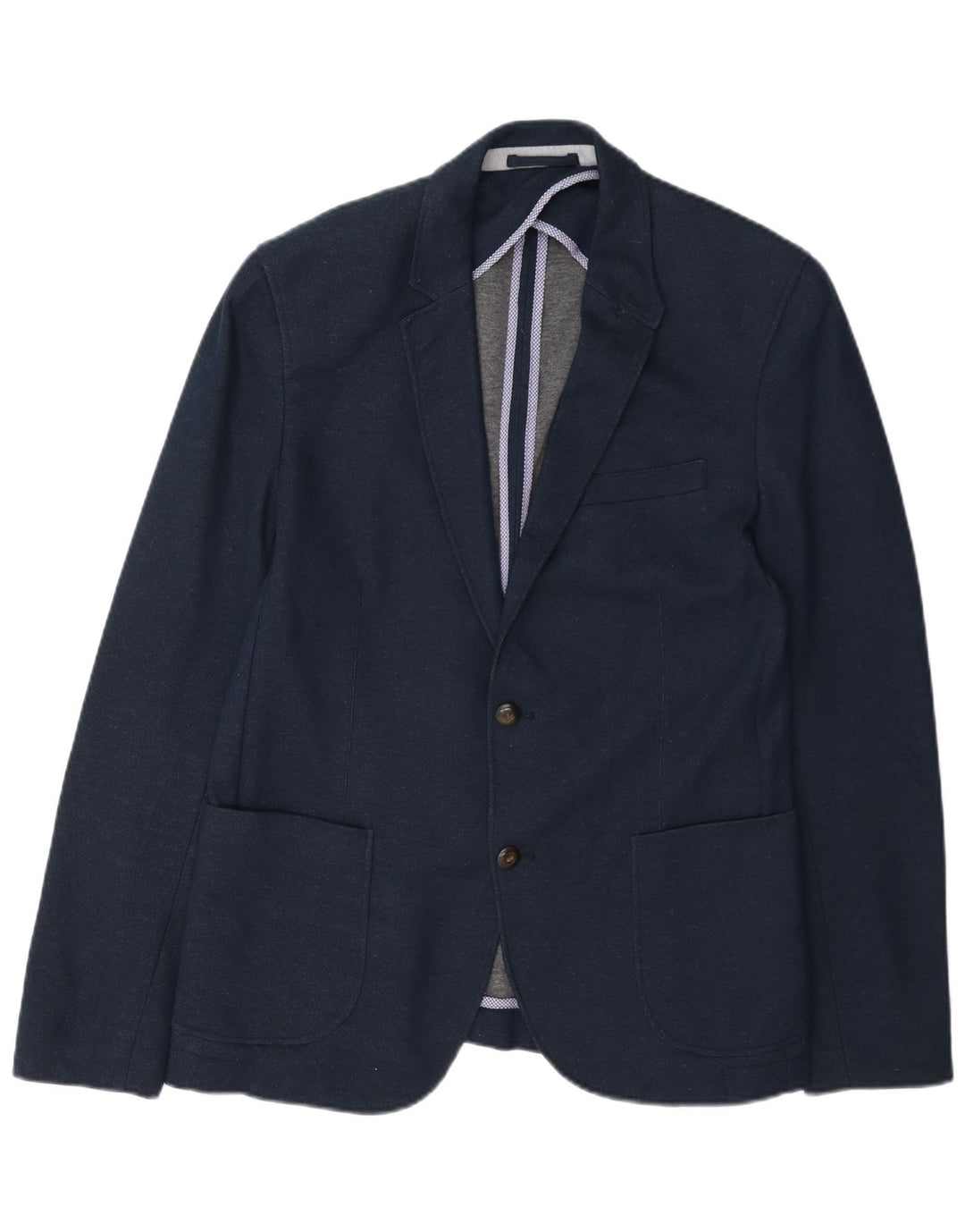 Zara Herren-Blazer mit 2 Knöpfen, EU 52, groß, marineblau, Polyester