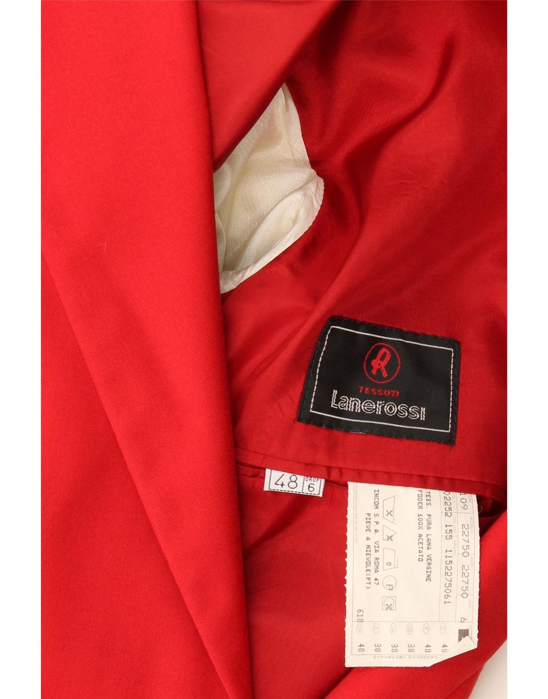 Tessuti Lanerossi Herren 2-Knopf-Blazerjacke UK 38 Mittelrote Schurwolle