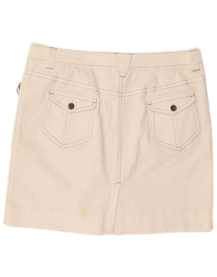 MARLBORO CLASSICS Damen-Minirock mit hoher Taille, EU 50, 3XL, W36, weiße Baumwolle