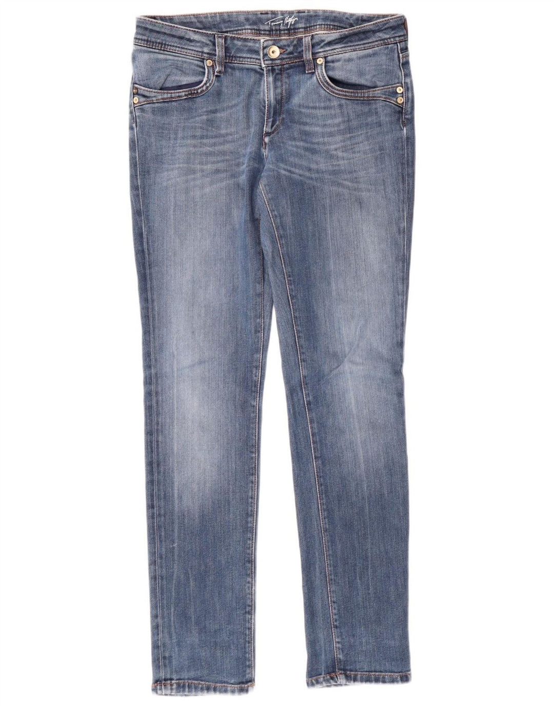 TOMMY HILFIGER Damen Slim Jeans W30 L32 Blaue Baumwolle