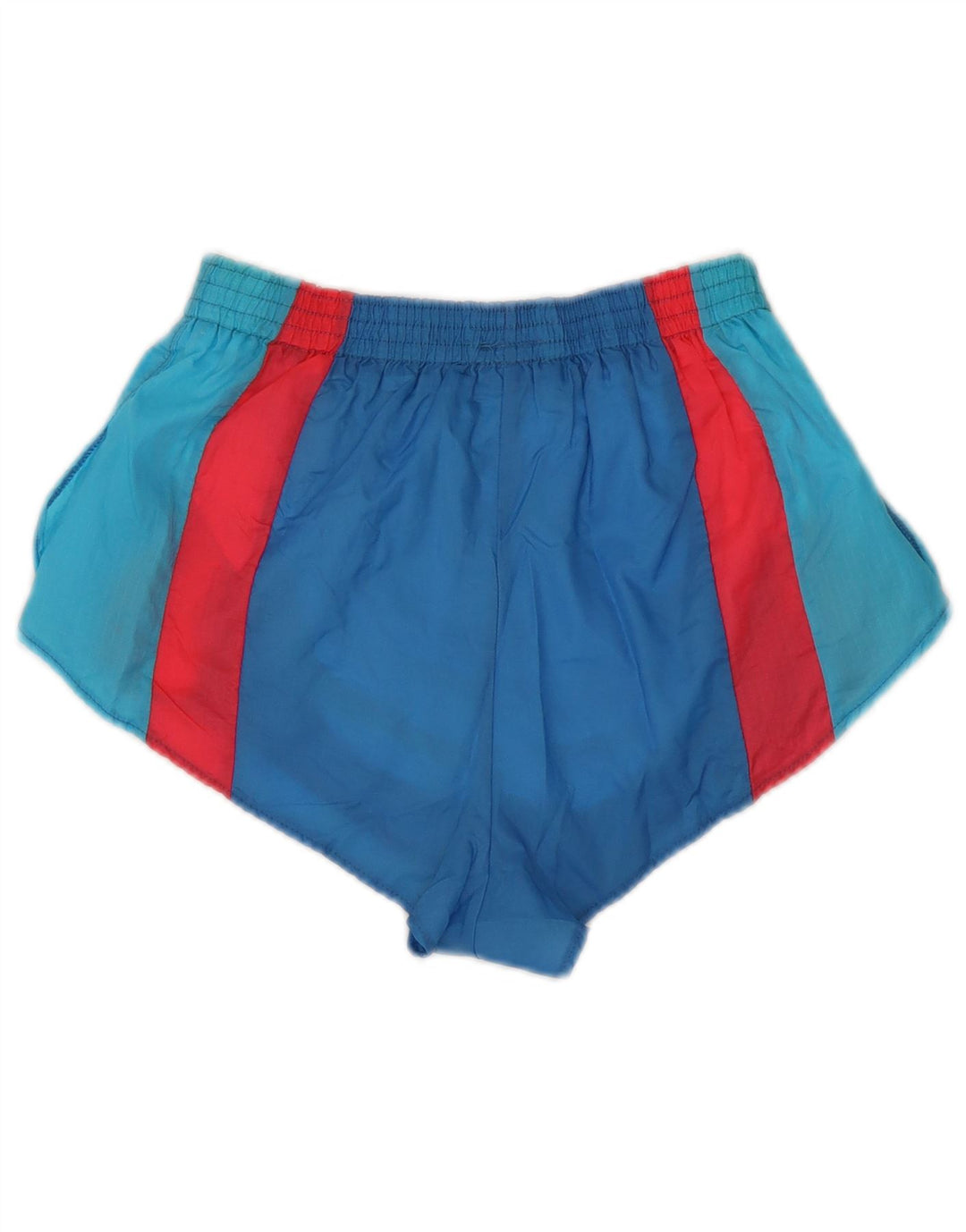 NIKE Damen-Sportshorts UK 12 Mittelblaues Colourblock-Nylon