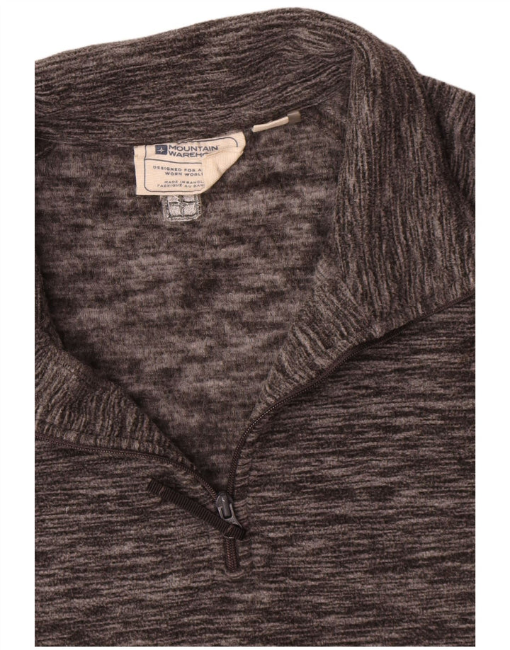 Mountain Warehouse Herren-Fleecepullover mit Reißverschluss am Kragen, großes, grau meliertes Polyester