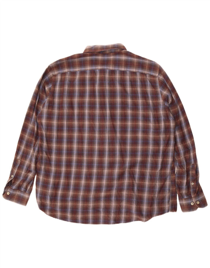 Carrera Herren-Flanellhemd mit normaler Passform, 3XL, braun kariert, Baumwolle