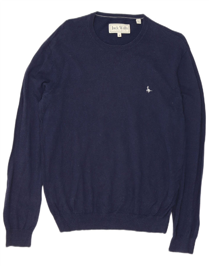 Jack Wills Herren-Pullover mit Rundhalsausschnitt, mittelmarineblaue Baumwolle