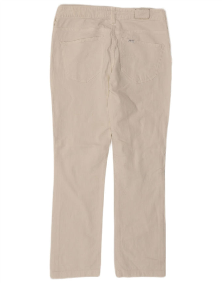 Lee Damen Norma Straight Jeans W31 L29 Weiße Baumwolle