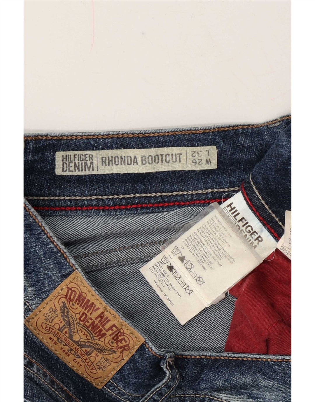 Tommy Hilfiger Damen Rhonda Bootcut Jeans W26 L32 Blaue Baumwolle