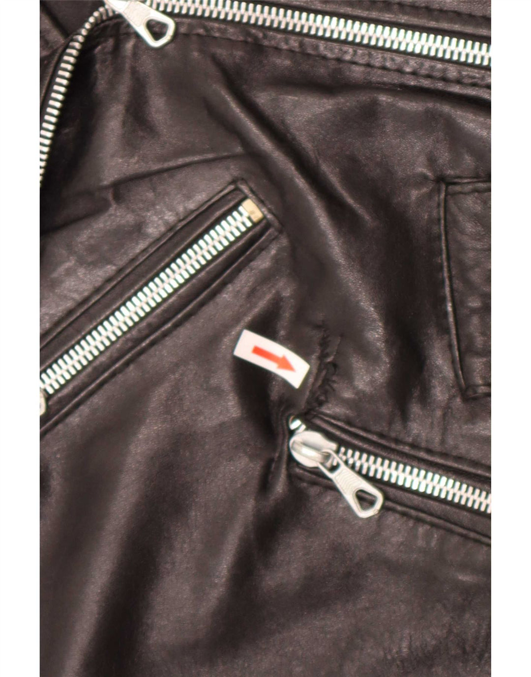 Vintage Damen Leder Bikerjacke UK 12 Medium Schwarz