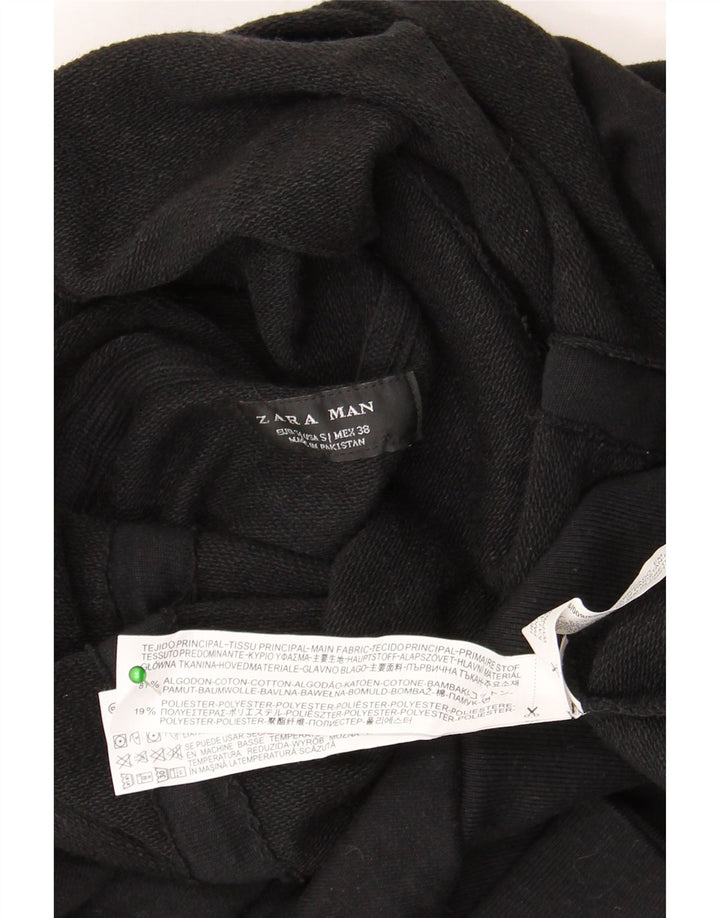 Zara Herren-Sweatshirt mit Rollkragen, Größe S, schwarze Baumwolle