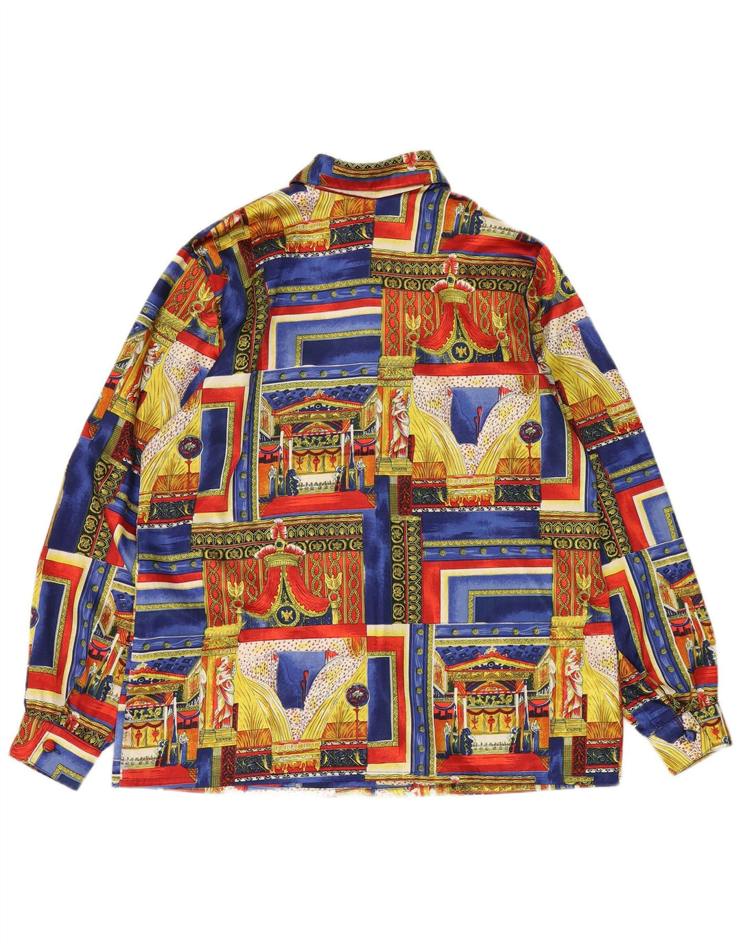 VINTAGE Damen Hemd mit abstraktem Muster UK 18 XL Mehrfarbig