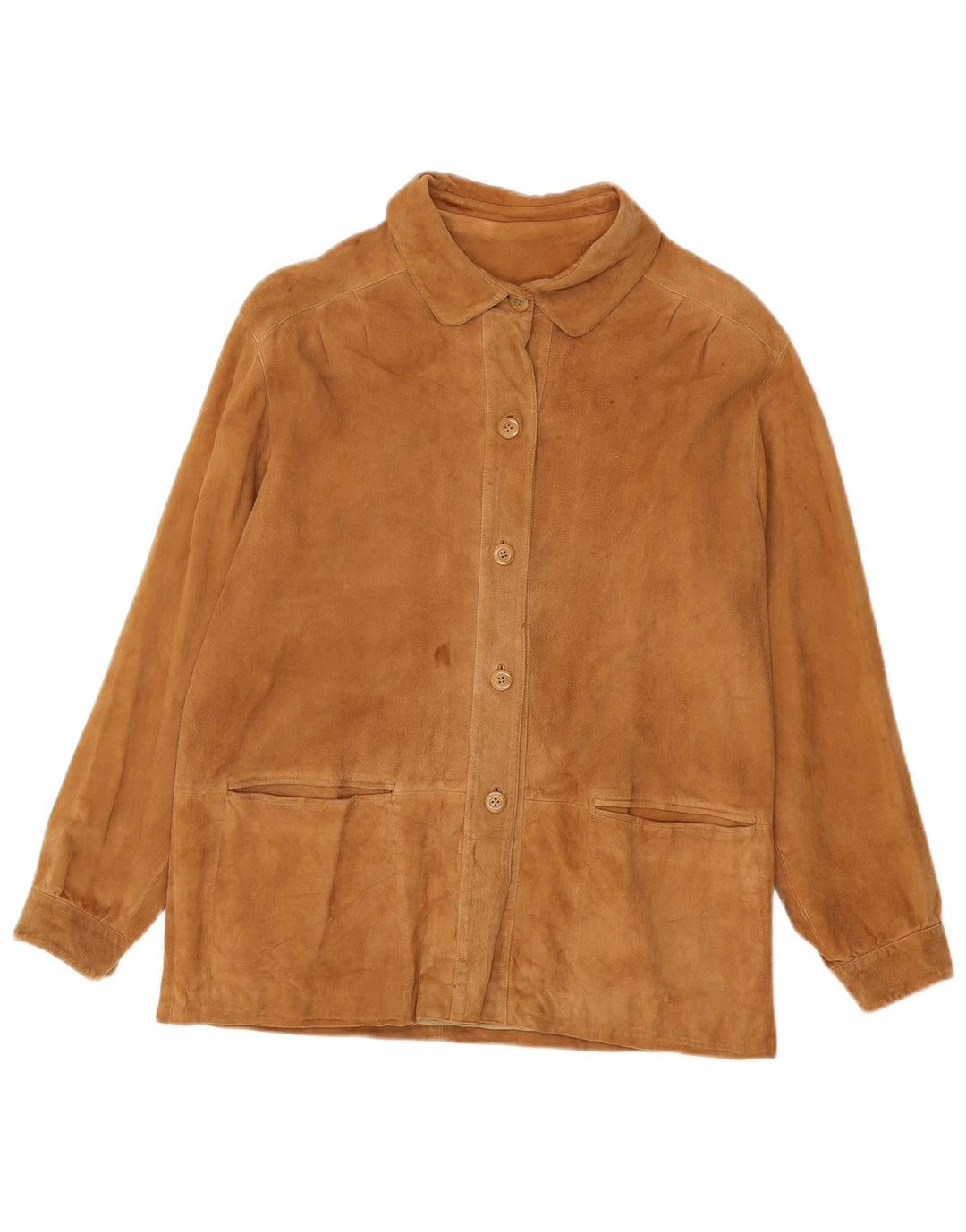 Vintage Damen Wildlederjacke IT 46 Large Beige