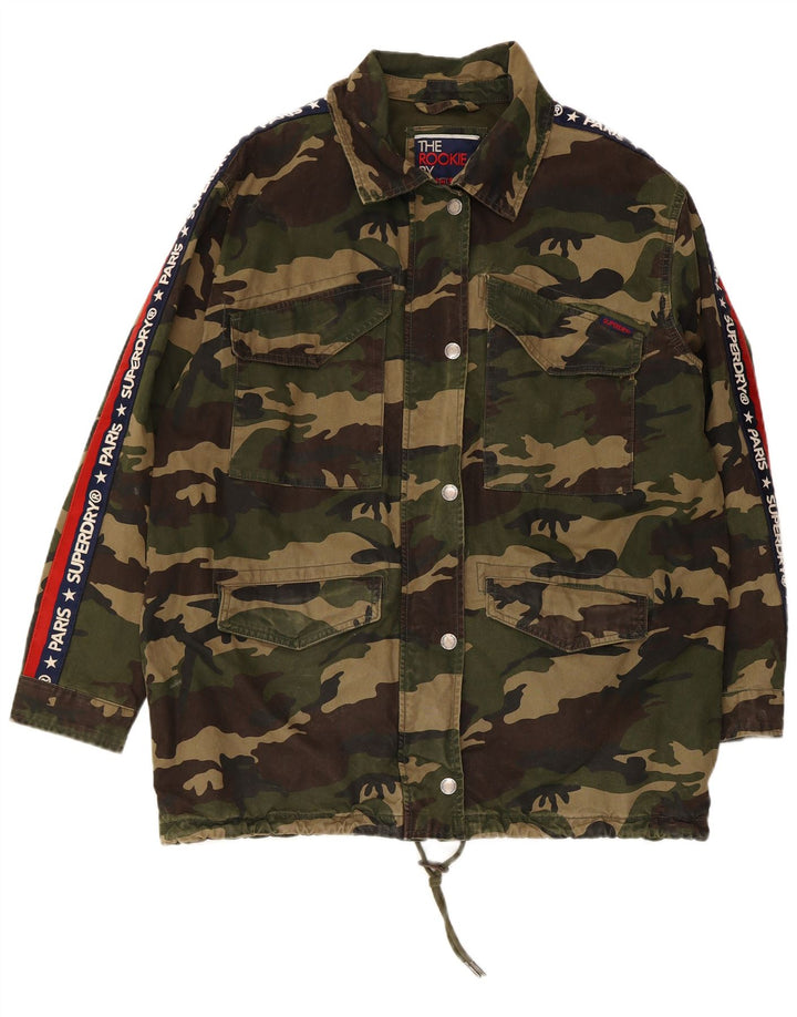 Superdry Graphic Military-Jacke für Damen, UK 12, mittlere Khaki-Tarnung