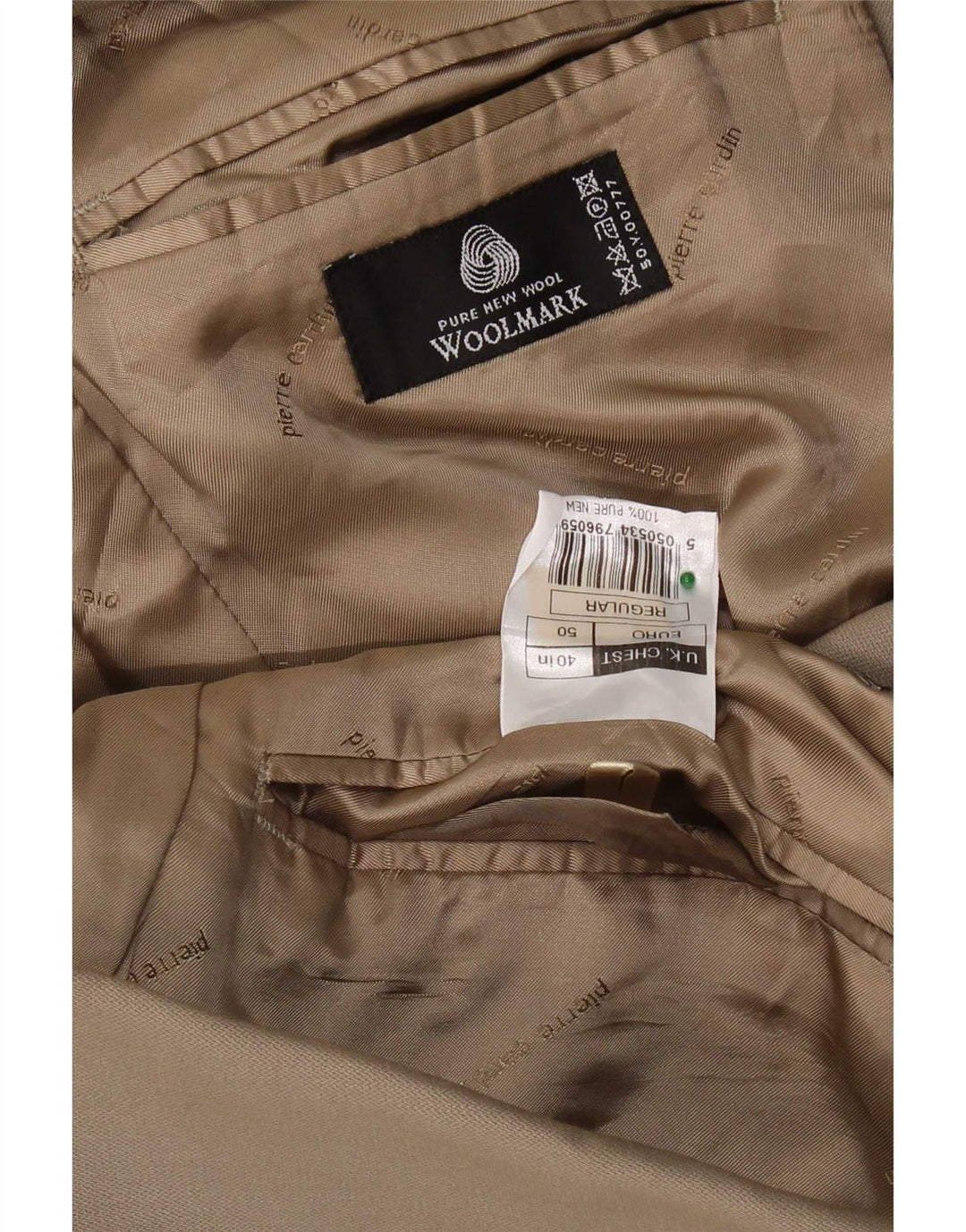 Pierre Cardin Damen 3-Knopf-Blazerjacke UK 40 Große beige Schurwolle