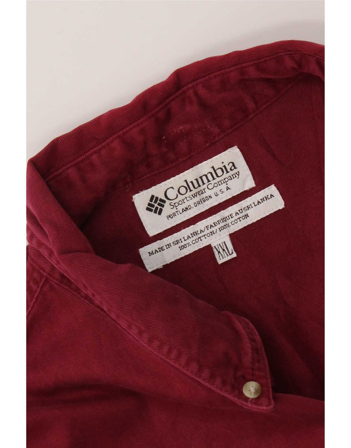 Columbia Herrenhemd 2XL Burgunderrot aus Baumwolle