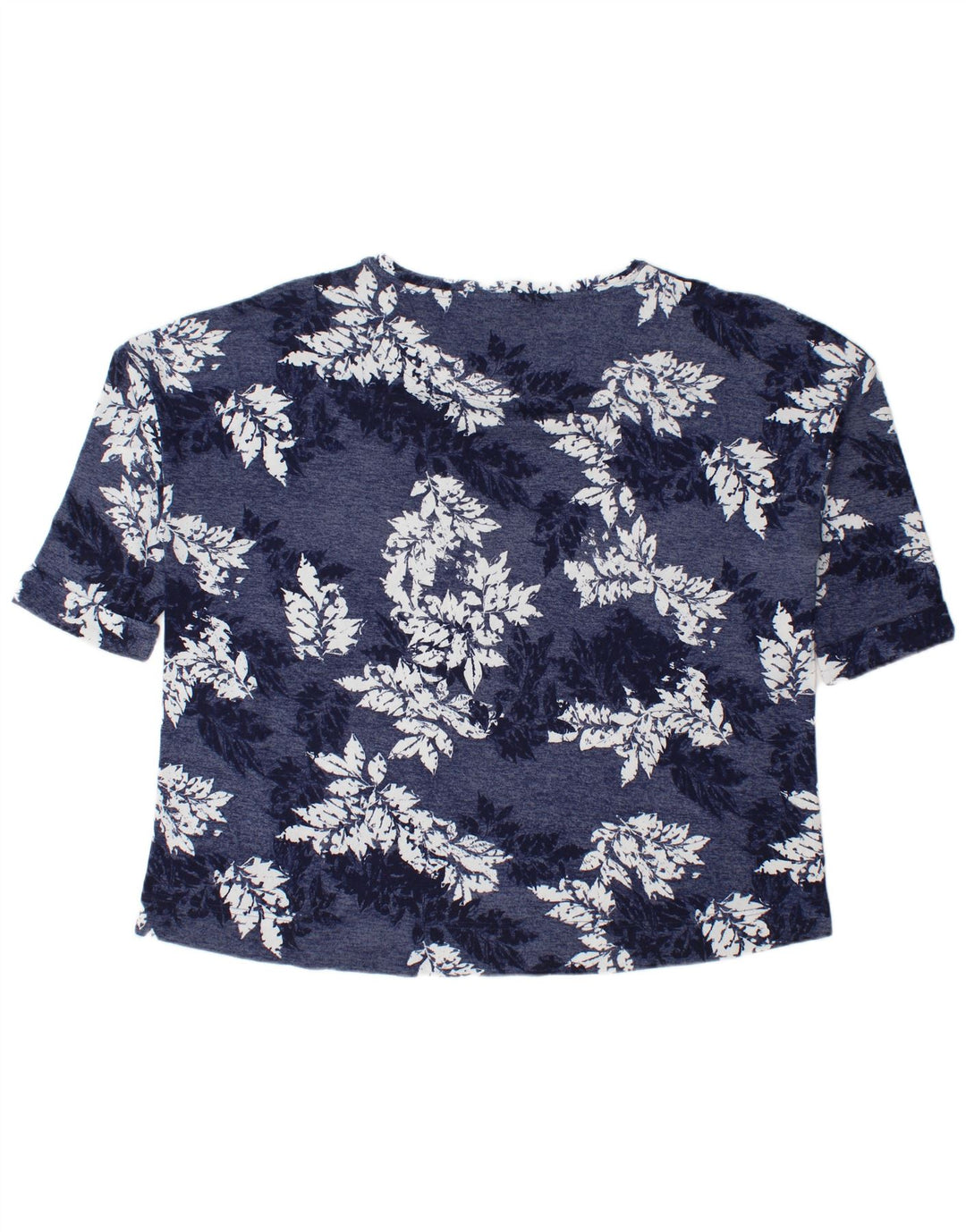 Marks & Spencer Damen T-Shirt Top UK 22 3XL Blaues Blumenmuster Polyester