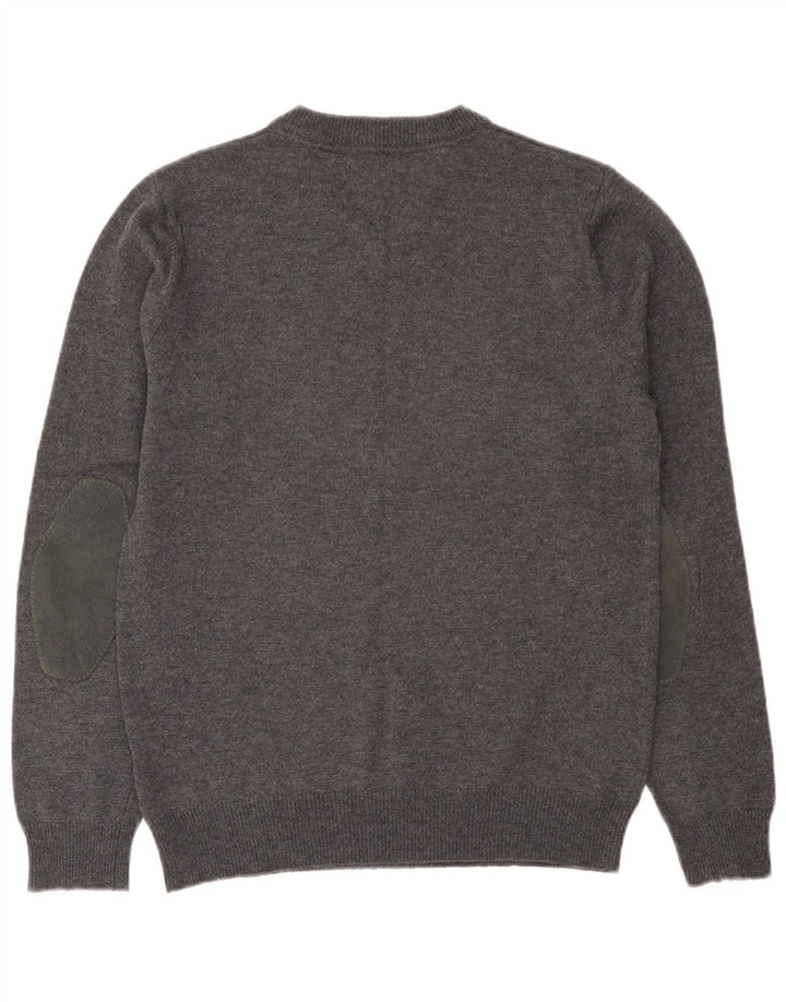 Tommy Hilfiger Herren-Pullover mit V-Ausschnitt, kleine graue Lammwolle