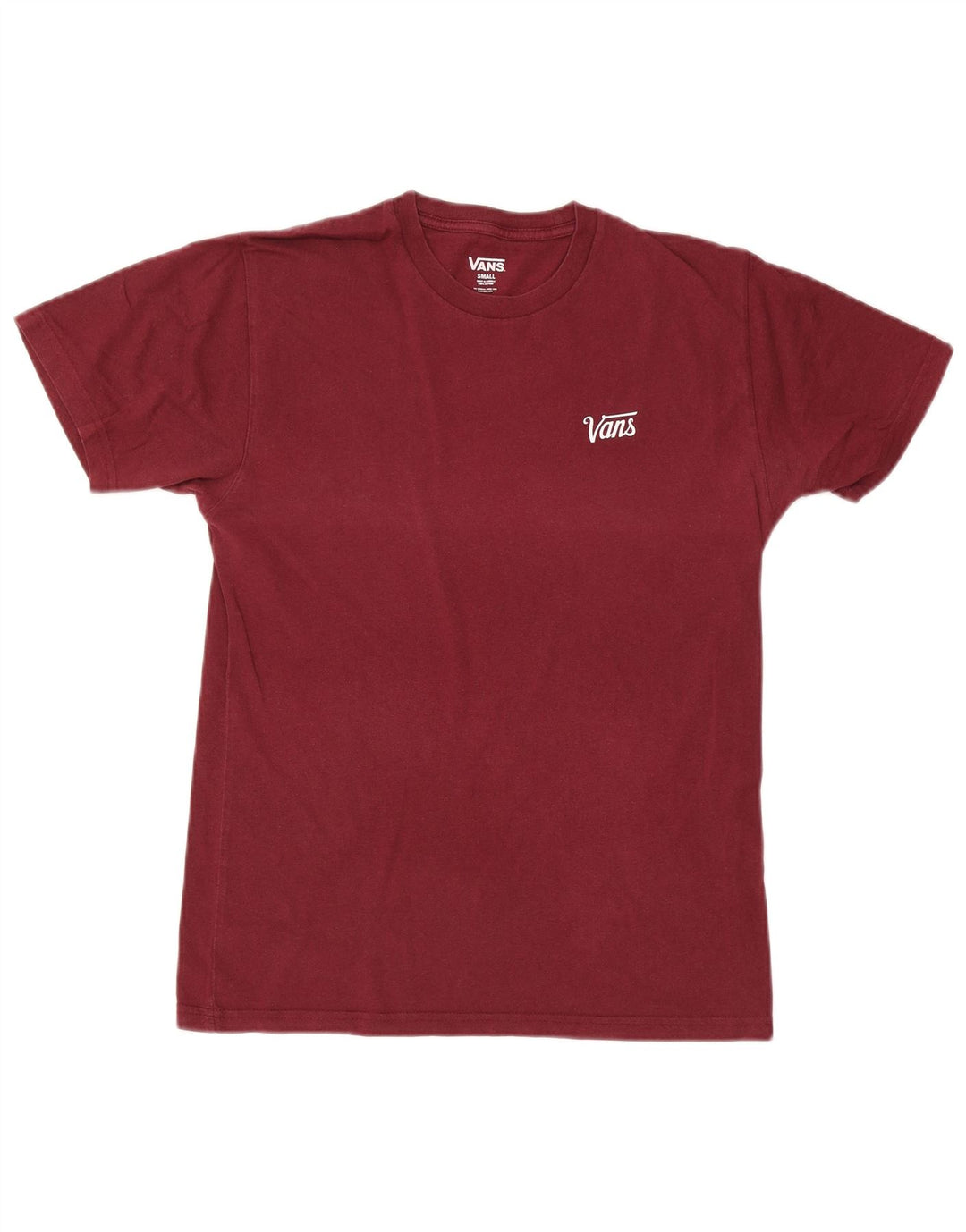 Vans Herren T-Shirt Top Small Burgund Baumwolle