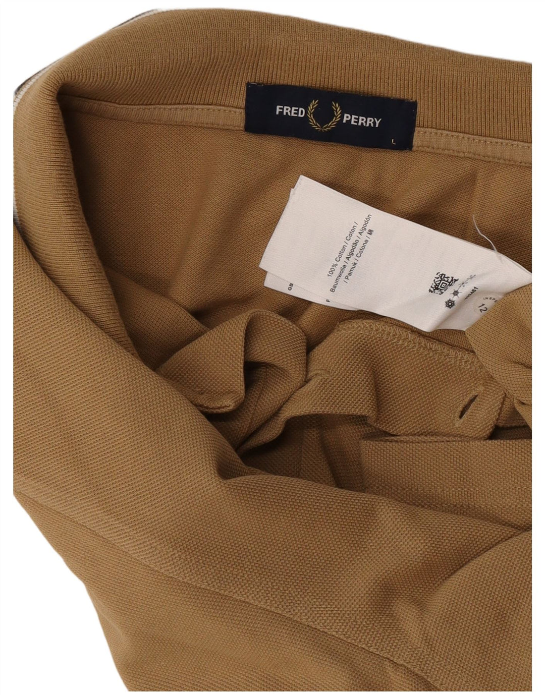 Fred Perry Herren-Poloshirt, große beige Baumwolle