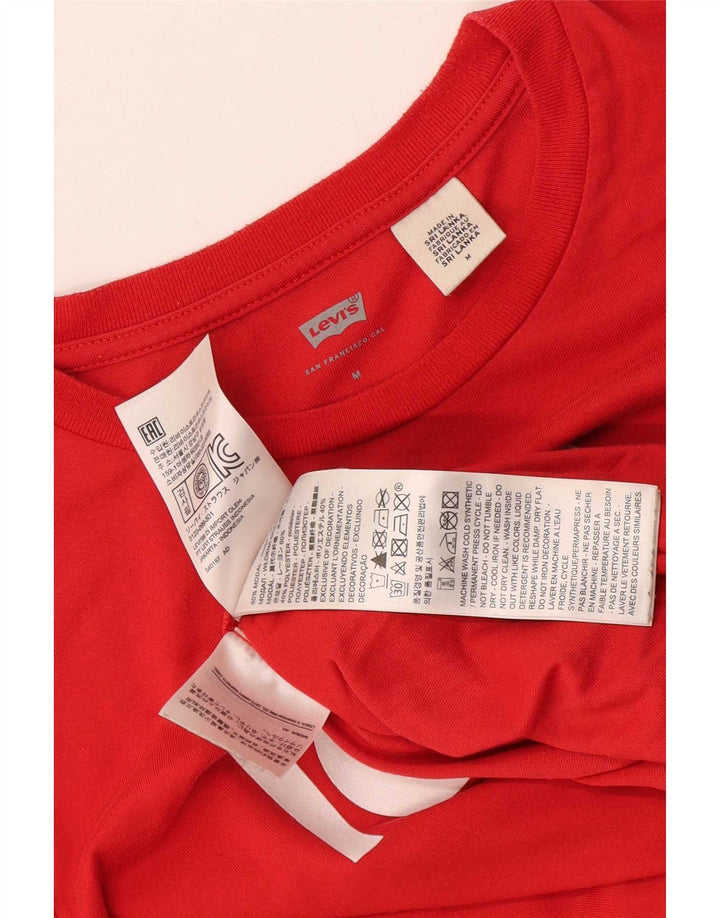 Levi's Damen-T-Shirt mit Grafik, UK 12, Mittelrot, Modal