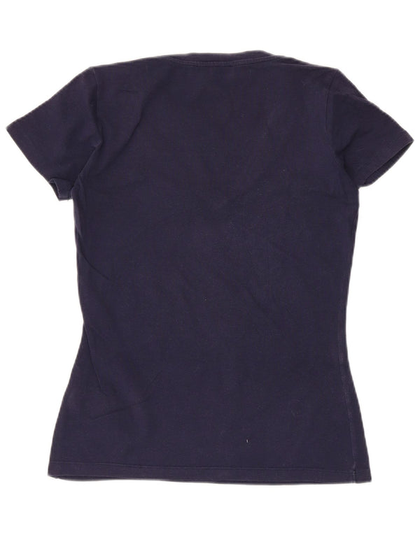 Trussardi Jeans Grafik-T-Shirt für Damen, UK 10, Größe S, Marineblau, Baumwolle