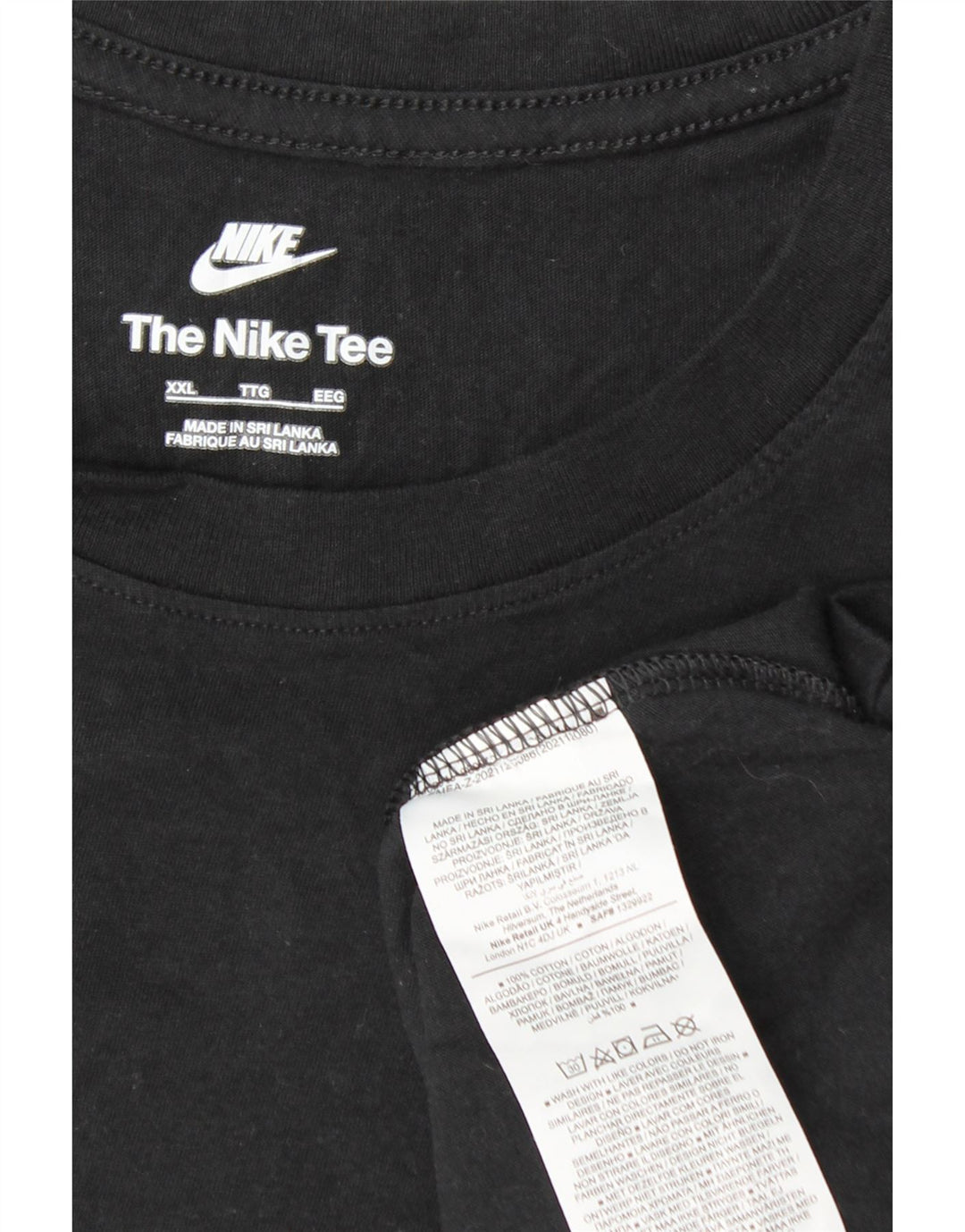 NIKE Herren T-Shirt Top 2XL Schwarz Baumwolle