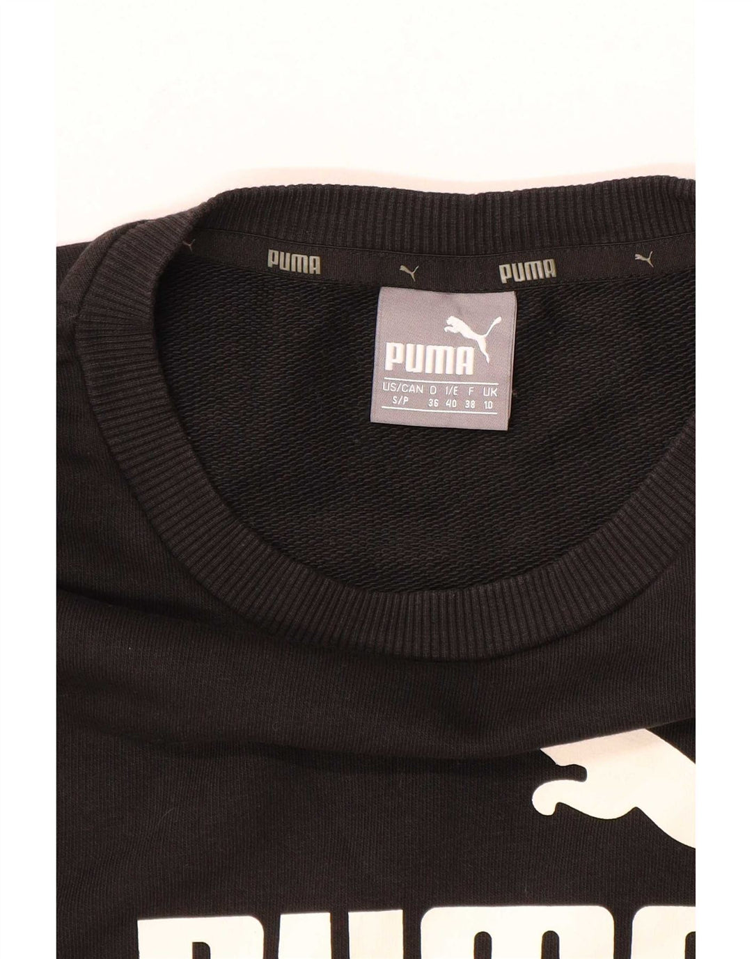 Puma Womens Graphic Oversized Sweatshirt Pullover UK 10 Small Schwarz