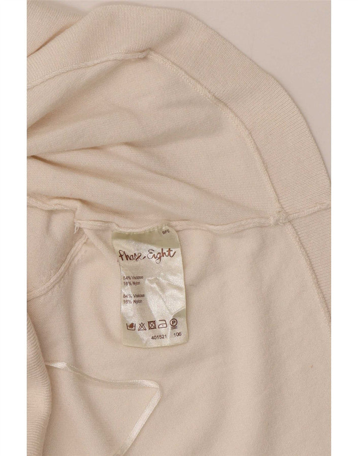 Phase Eight Offener Bolero-Pullover mit 3/4-Ärmeln für Damen, UK 12, mittelweiße Viskose