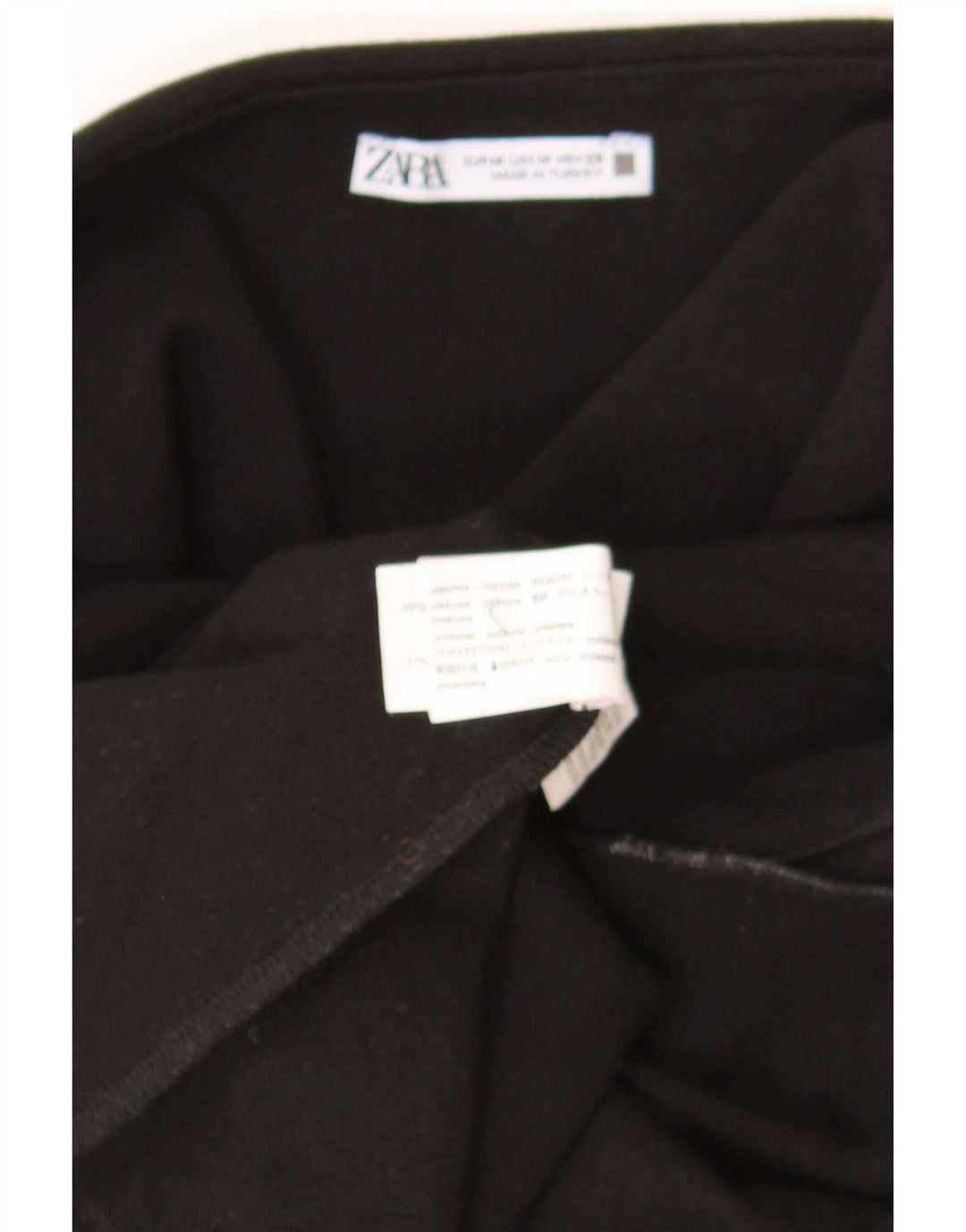 Zara Damen Trägerloses Kleid UK 12 Mittelschwarze Viskose